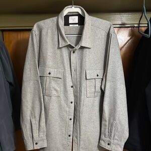 Billy Reid Gray Lightweight Shirt Jacket